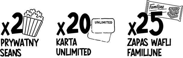 2x PRYWATNY SEANS, 20x KARTA UNLIMITED, 25x ZAPAS WAFLI